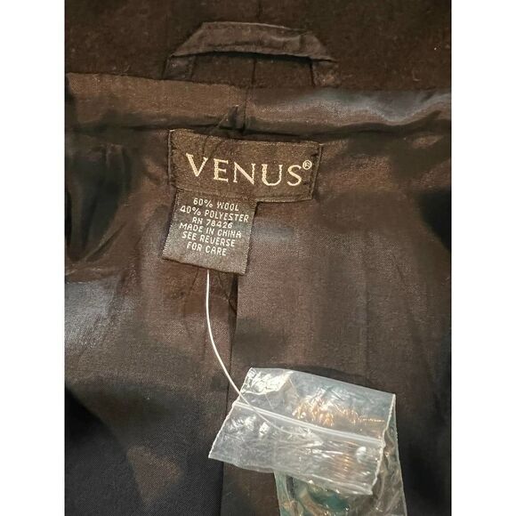 Womens Venus Black Wool Blend Cropped Blazer - Picture 5 of 6